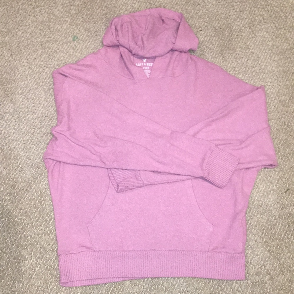 AE plush cropped long sleeve shirt